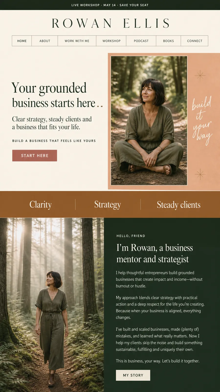 Example sales page for Grounded Business (fictional)